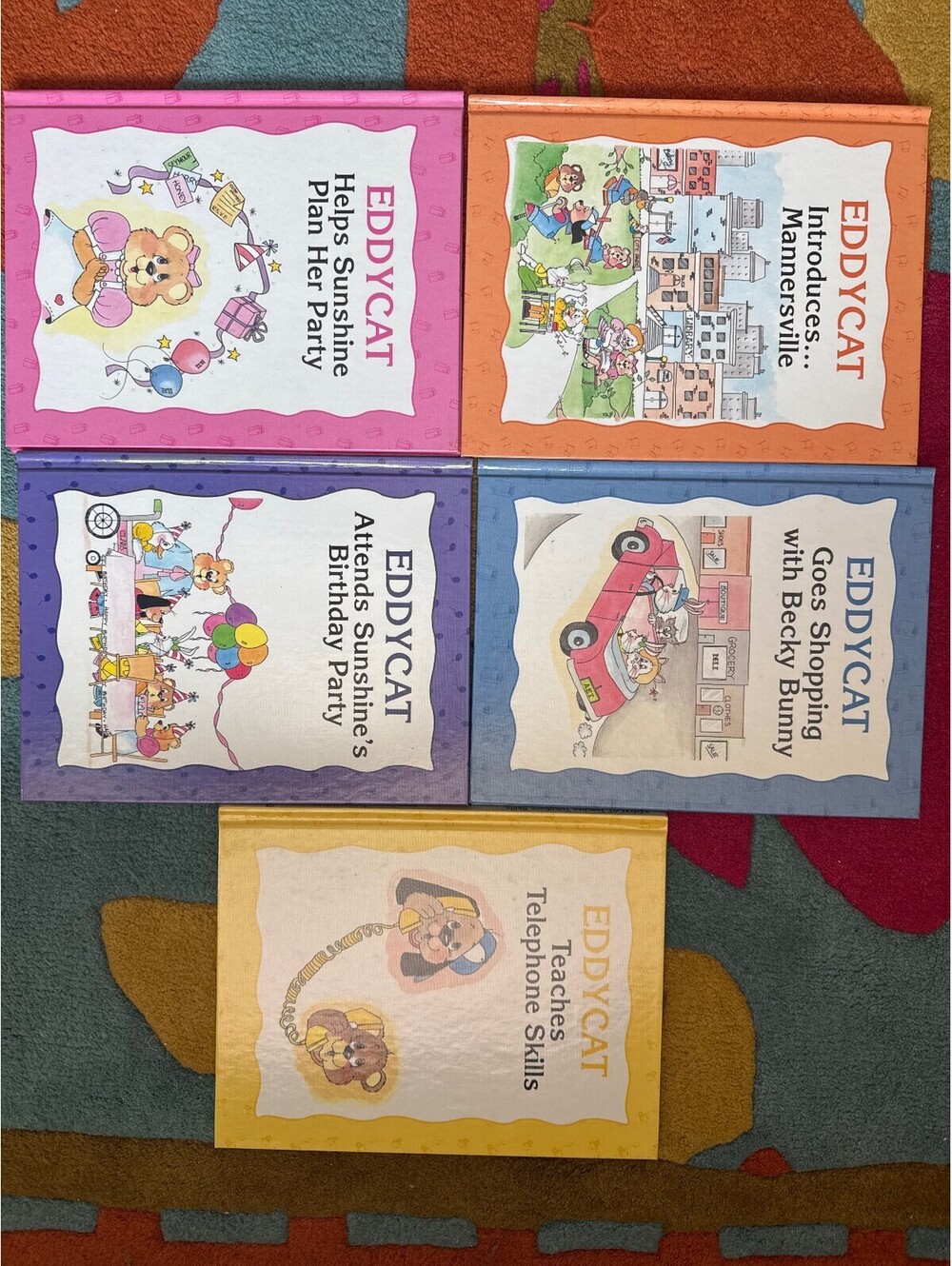 Eddycat Lot 5 Vintage 90s Hardcover Books Kids Etiquette